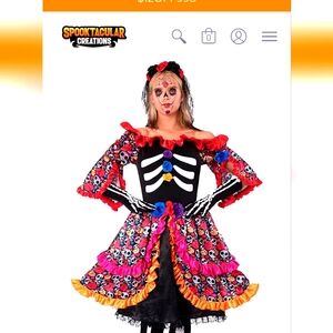 Halloween dress for woman size large dias dos muertos